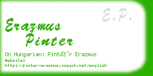 erazmus pinter business card